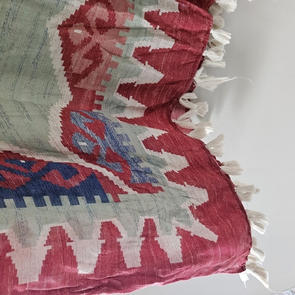 Double D Ranch Green Aztec Print Love The World Away Poncho Size L/XL - Picture 5 of 15